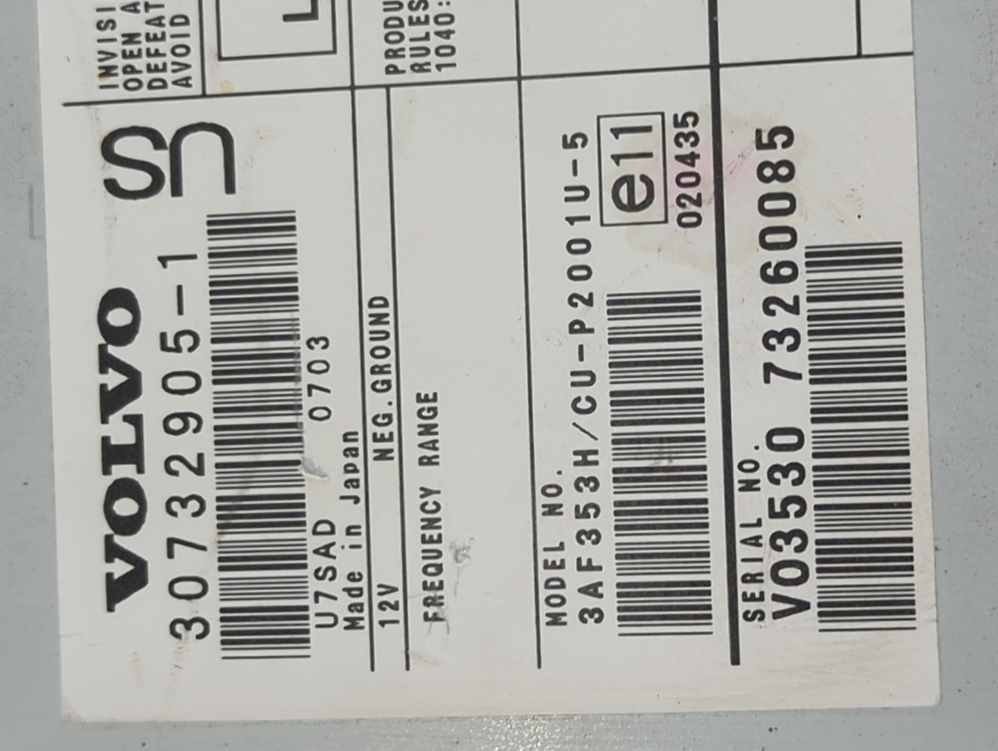 2009 Volvo S60 Information-gps-tv Control Module - Oemusedautoparts1.com