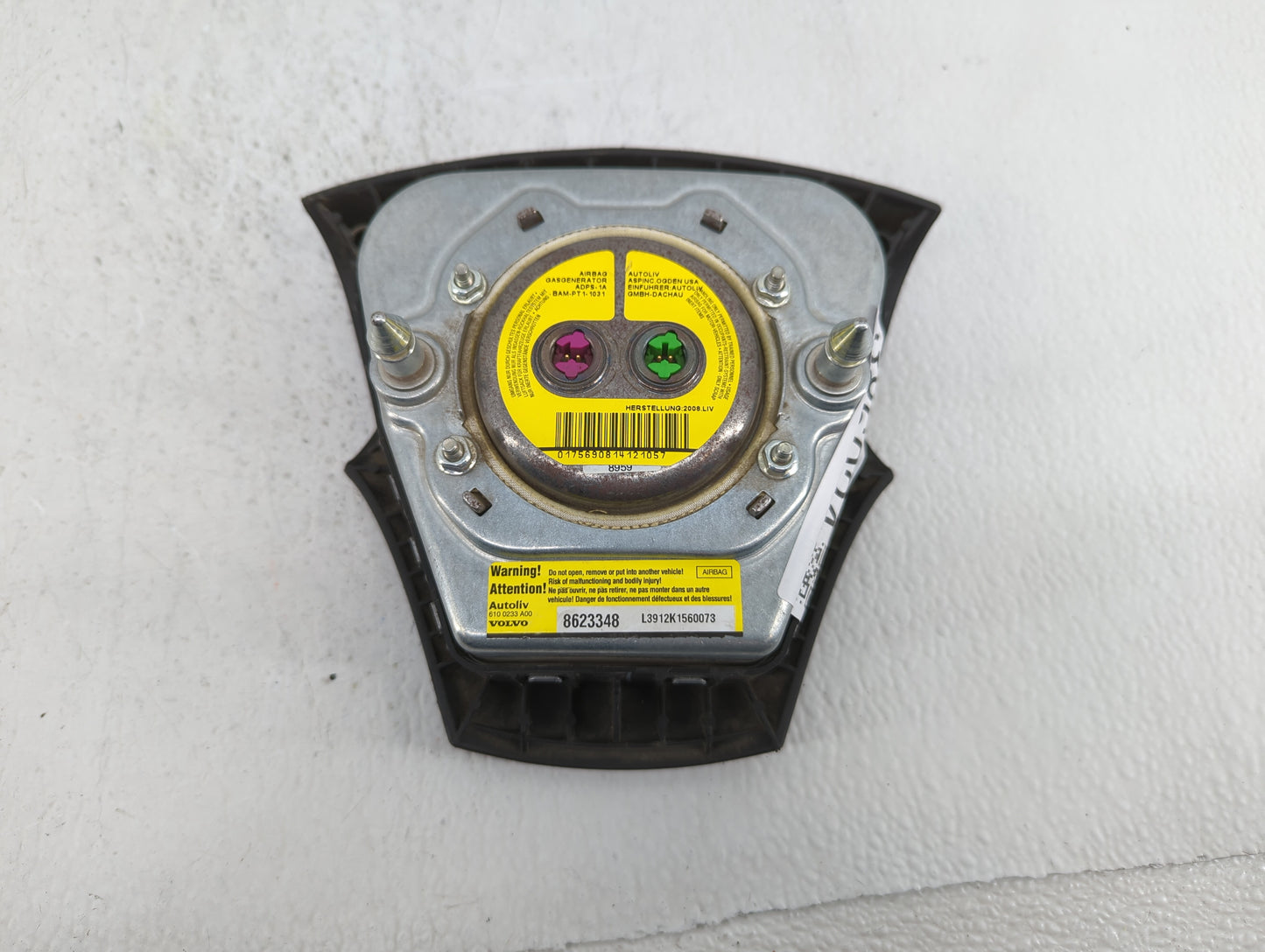 2008-2011 Volvo V50 Air Bag Driver Left Steering Wheel Mounted P/N:BAM-PT1-1031 Fits Fits 2008 2009 2010 2011 OEM Used Auto 