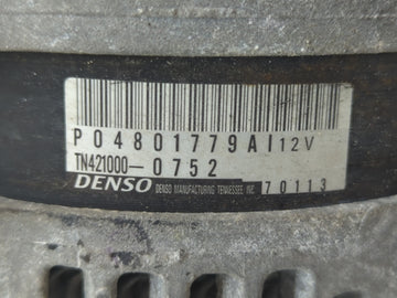 201 Dodge Ram 1500 Alternator Replacement Generator Charging Assembly Engine OEM P/N:TN21000-0752 P04801779AI Fits OEM Used Auto Parts