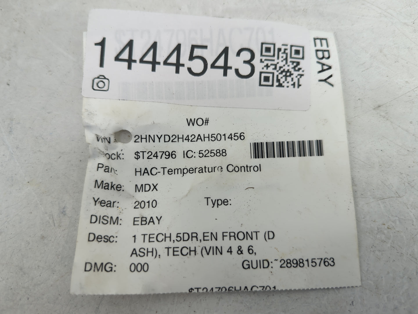 2010-2013 Acura Mdx Climate Control Module Temperature AC/Heater Replacement P/N:79600STXA543M1 M4716L Fits OEM Used Auto Pa