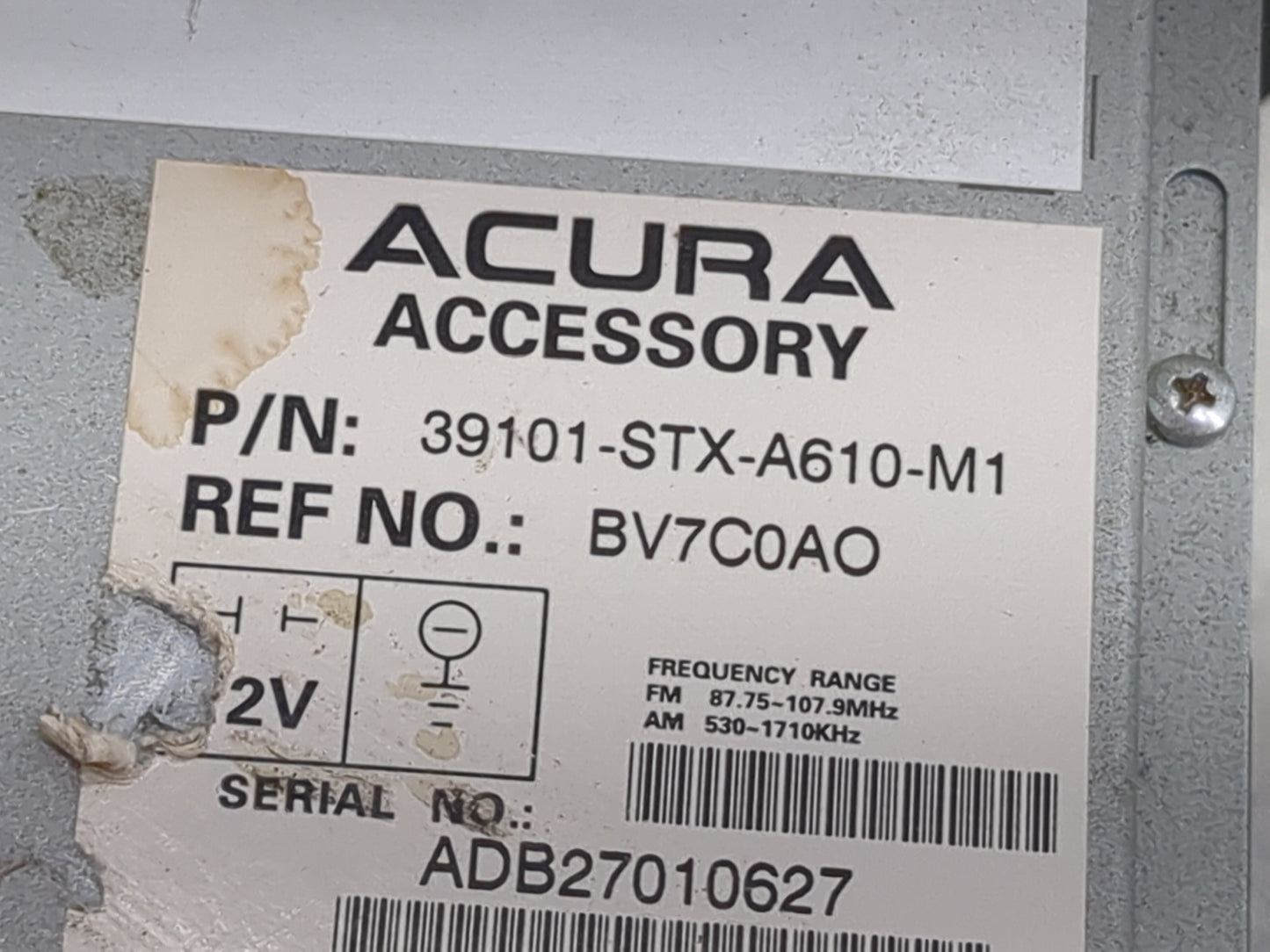 2010-2013 Acura Mdx Radio AM FM Cd Player Receiver Replacement P/N:39101-STX-A610-M1 BV7C0AO Fits Fits 2010 2011 2012 2013 O