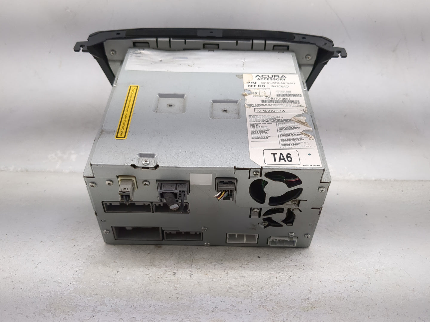 2010-2013 Acura Mdx Radio AM FM Cd Player Receiver Replacement P/N:39101-STX-A610-M1 BV7C0AO Fits Fits 2010 2011 2012 2013 O