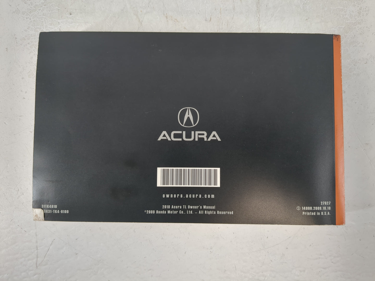 2010 Acura Tl Owners Manual Book Guide OEM Used Auto Parts - Oemusedautoparts1.com