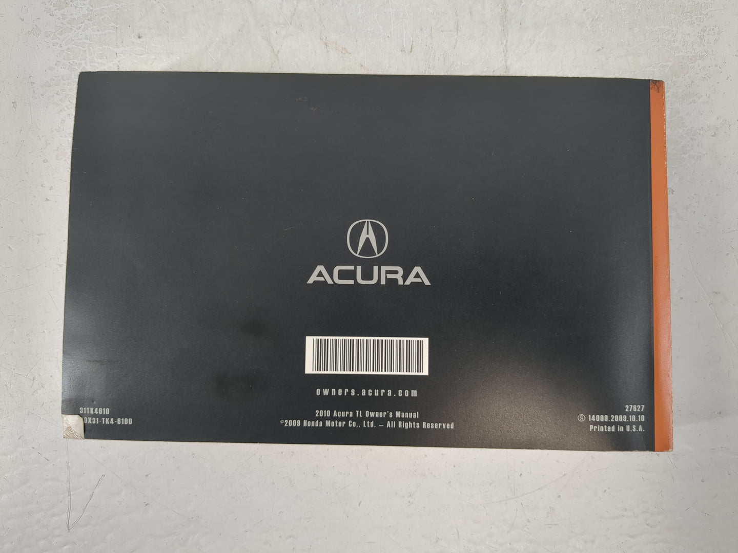 2010 Acura Tl Owners Manual Book Guide OEM Used Auto Parts - Oemusedautoparts1.com