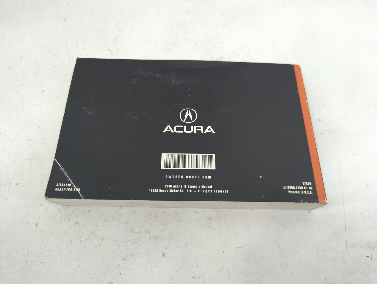 2010 Acura Tl Owners Manual Book Guide P/N:31TK4610 00X31-TK4-6101 OEM Used Auto Parts - Oemusedautoparts1.com