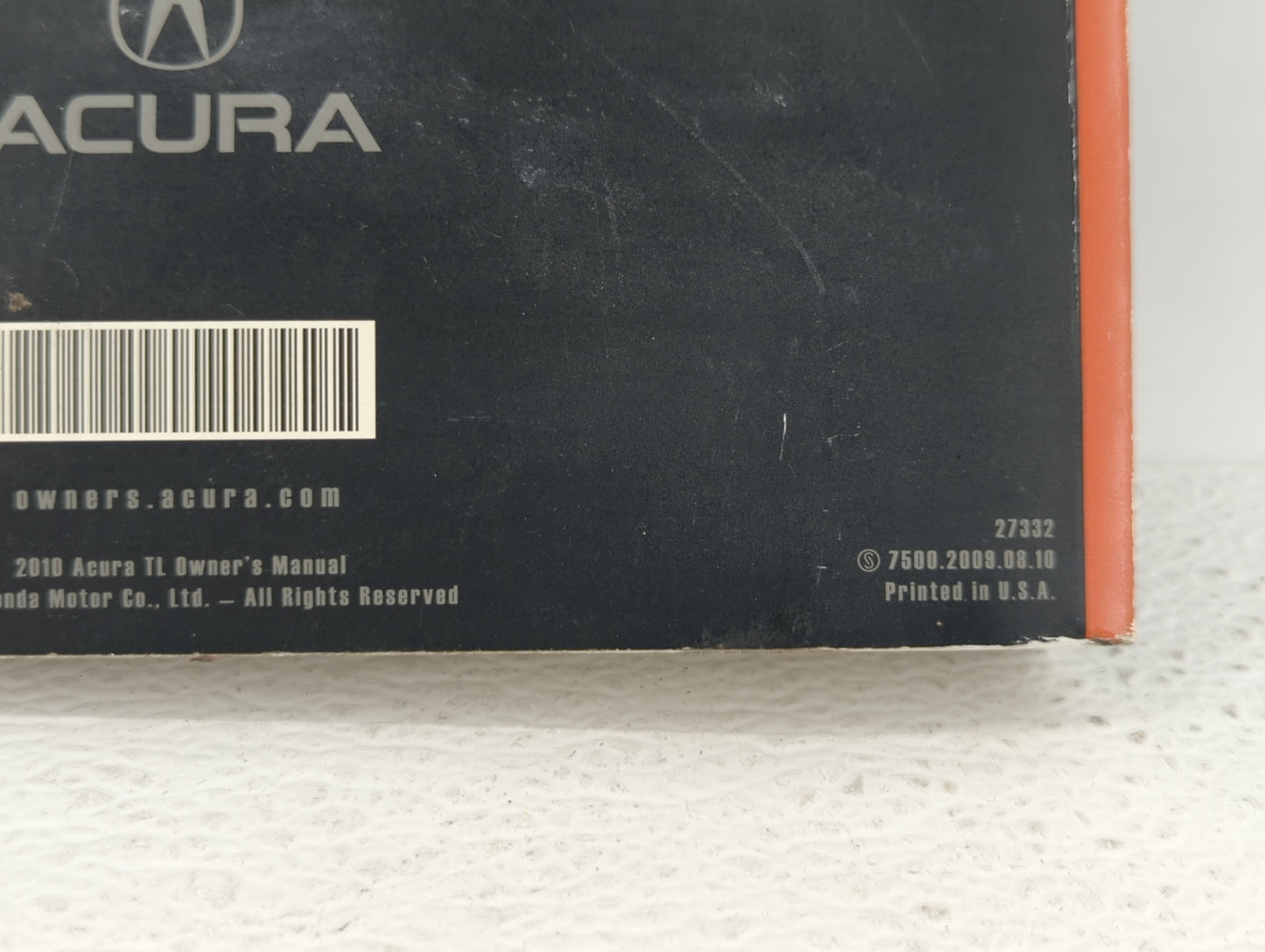 2010 Acura Tl Owners Manual Book Guide OEM Used Auto Parts - Oemusedautoparts1.com
