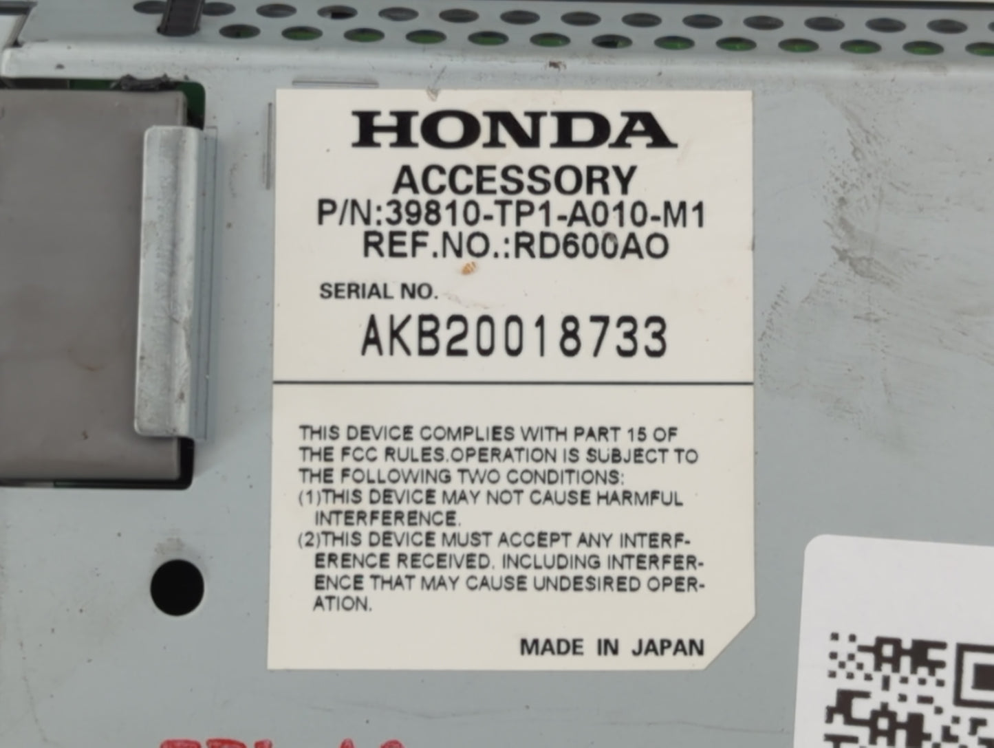 2010-2010 Acura Tsx Information Display Screen - Oemusedautoparts1.com