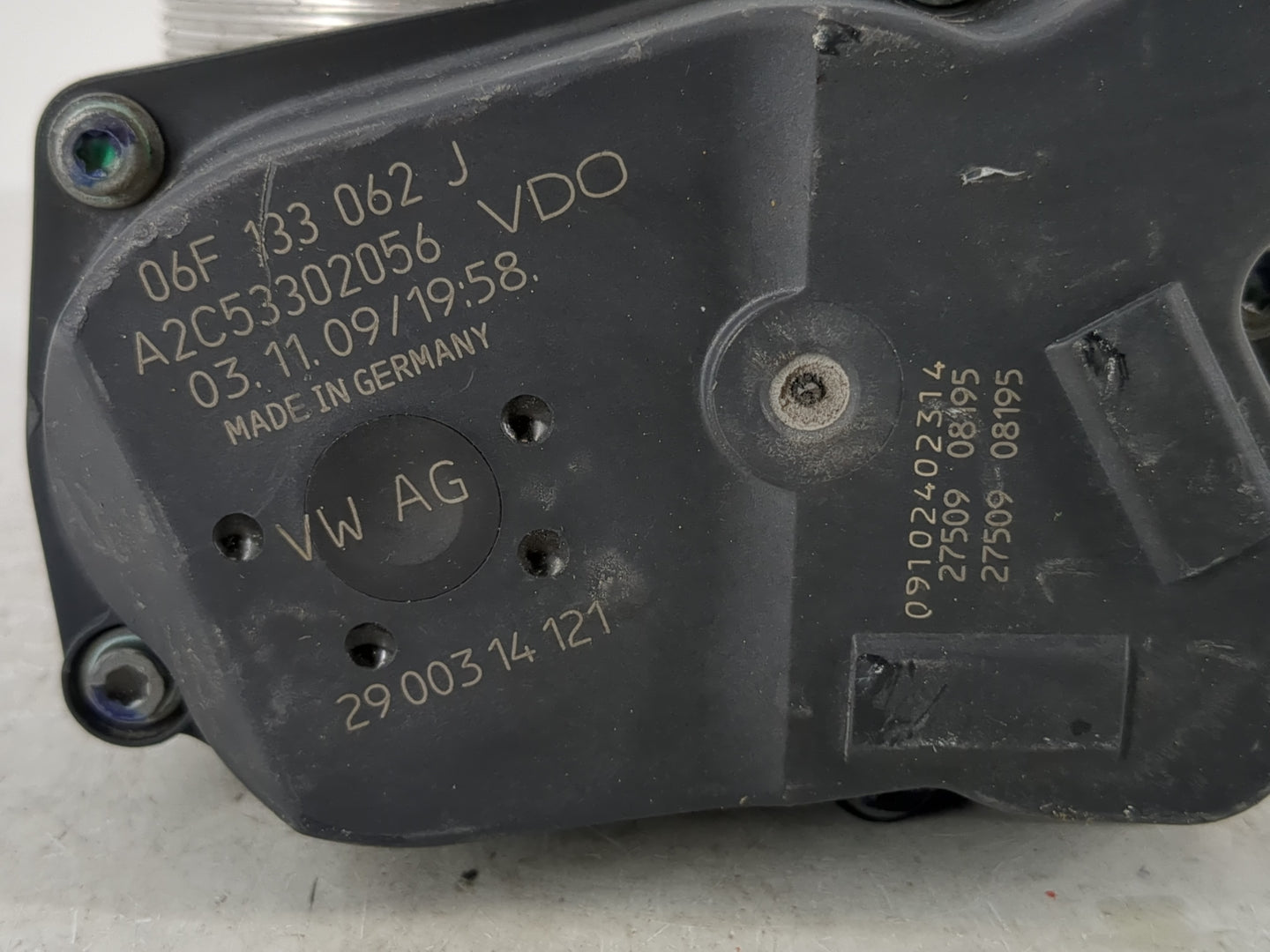 2005-2016 Audi A4 Throttle Body P/N:06F 133 062 T 06F 133 062 Q Fits OEM Used Auto Parts - Oemusedautoparts1.com