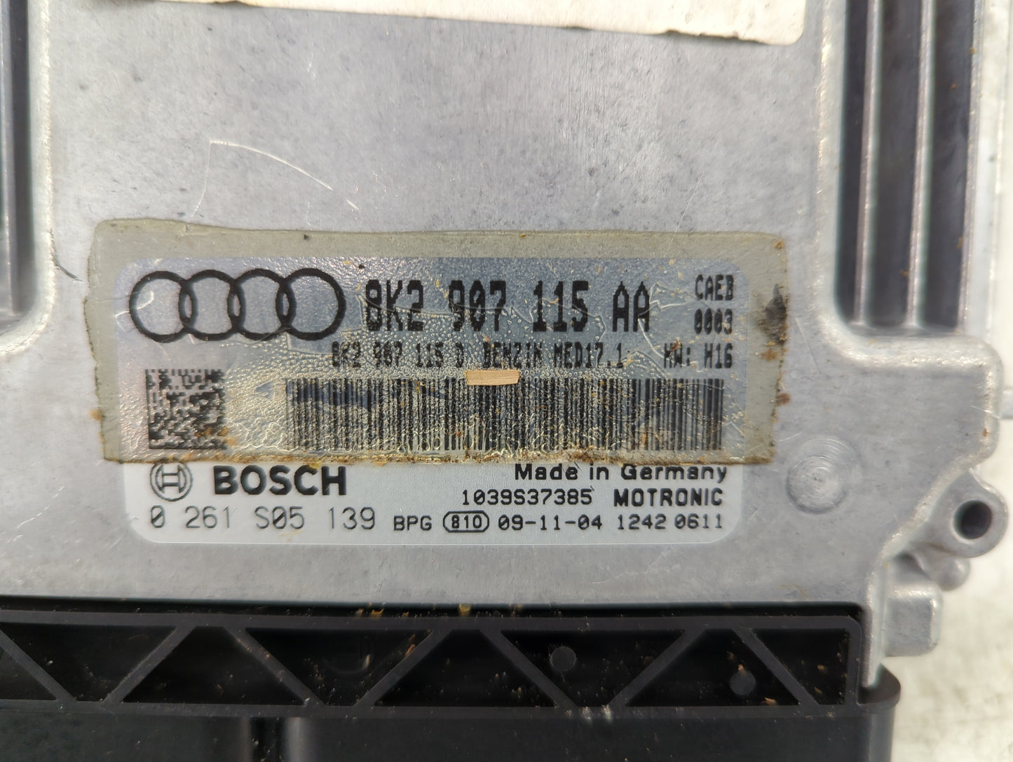2010 Audi A4 PCM Engine Control Computer ECU ECM PCU OEM P/N:0 261 S05 139 8K2 907 115 AA Fits OEM Used Auto Parts - Oemused