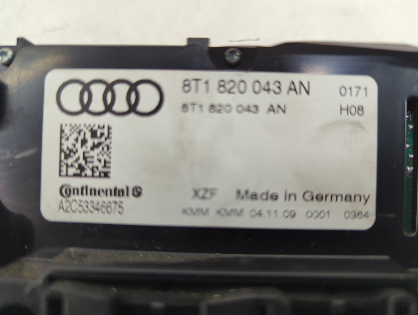 2009-2012 Audi A4 Climate Control Module Temperature AC/Heater Replacement P/N:8T1820043AN A2C53346675 Fits OEM Used Auto Pa