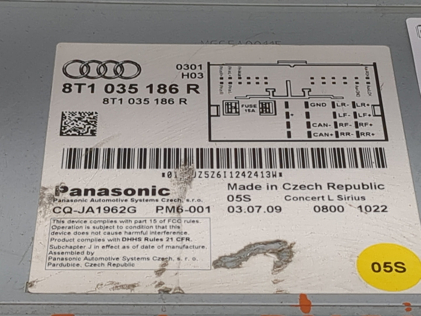 2010-2012 Audi A4 Radio AM FM Cd Player Receiver Replacement P/N:8T1035186R CQ-JA1962G Fits OEM Used Auto Parts - Oemusedaut