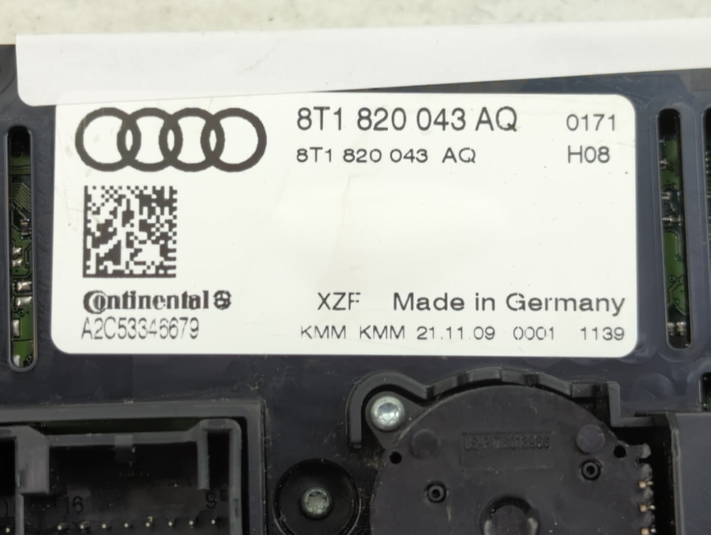 2009-2012 Audi A4 Climate Control Module Temperature AC/Heater Replacement P/N:8T1820043AQ A2C53346679 Fits OEM Used Auto Pa