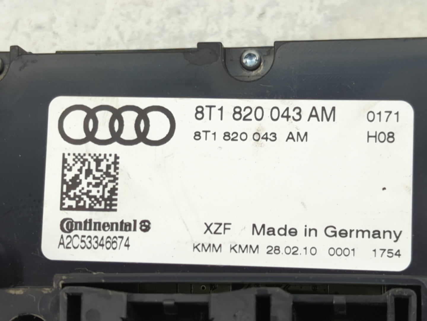 2009-2012 Audi A4 Climate Control Module Temperature AC/Heater Replacement P/N:8T1820043AM A2C53346674 Fits OEM Used Auto Pa