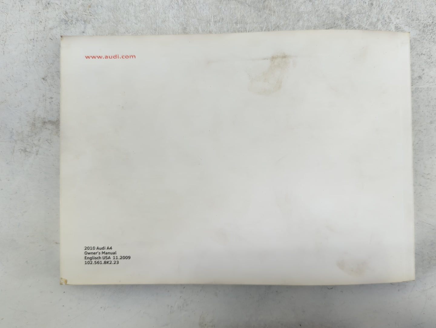 2010 Audi A4 Owners Manual Book Guide P/N:102.561.8K2.23 OEM Used Auto Parts - Oemusedautoparts1.com