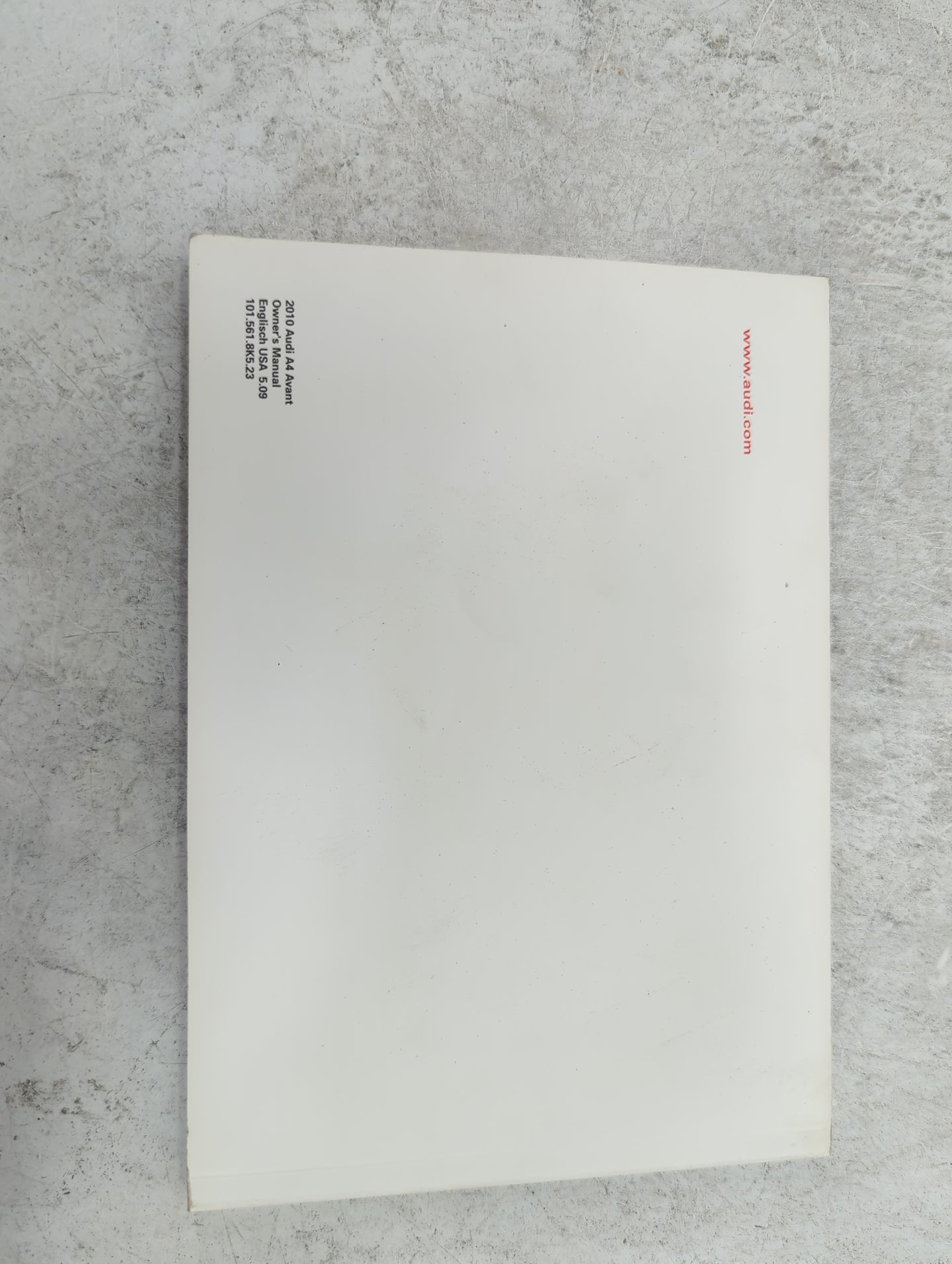2010 Audi A4 Owners Manual Book Guide P/N:101.561.8K5.23 OEM Used Auto Parts - Oemusedautoparts1.com