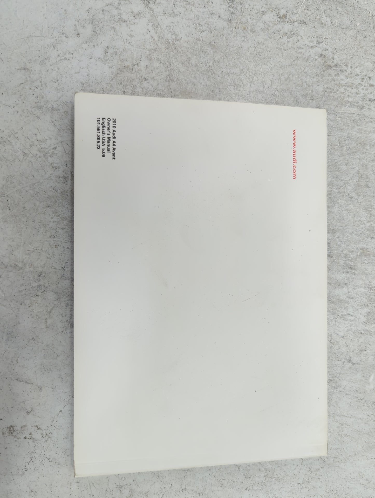 2010 Audi A4 Owners Manual Book Guide P/N:101.561.8K5.23 OEM Used Auto Parts - Oemusedautoparts1.com