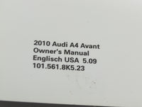 2010 Audi A4 Owners Manual Book Guide P/N:101.561.8K5.23 OEM Used Auto Parts - Oemusedautoparts1.com