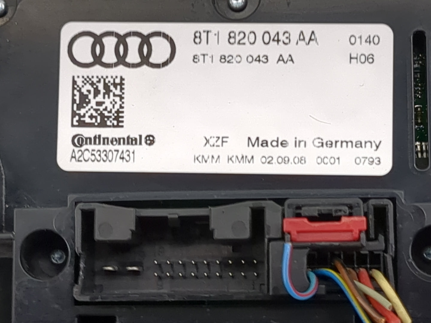 2009-2012 Audi A4 Climate Control Module Temperature AC/Heater Replacement P/N:8T1820043AA A2C53307431 Fits OEM Used Auto Pa