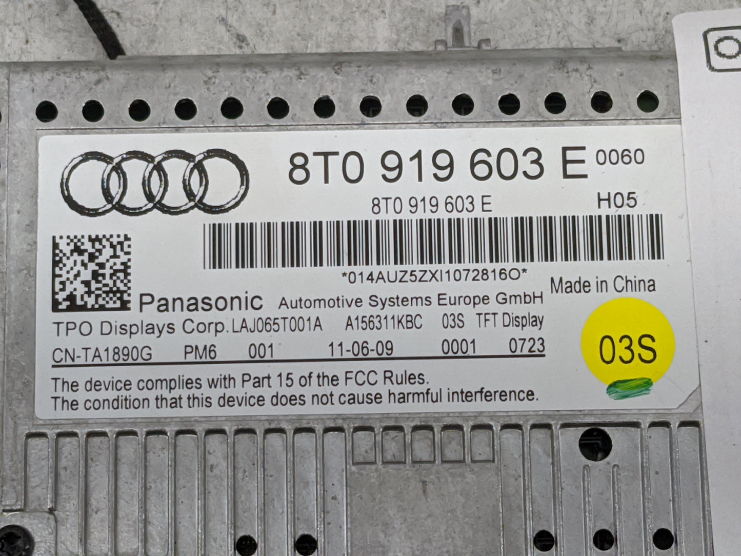 2009-2016 Audi A4 Information Display Screen 1483458 - Oemusedautoparts1.com
