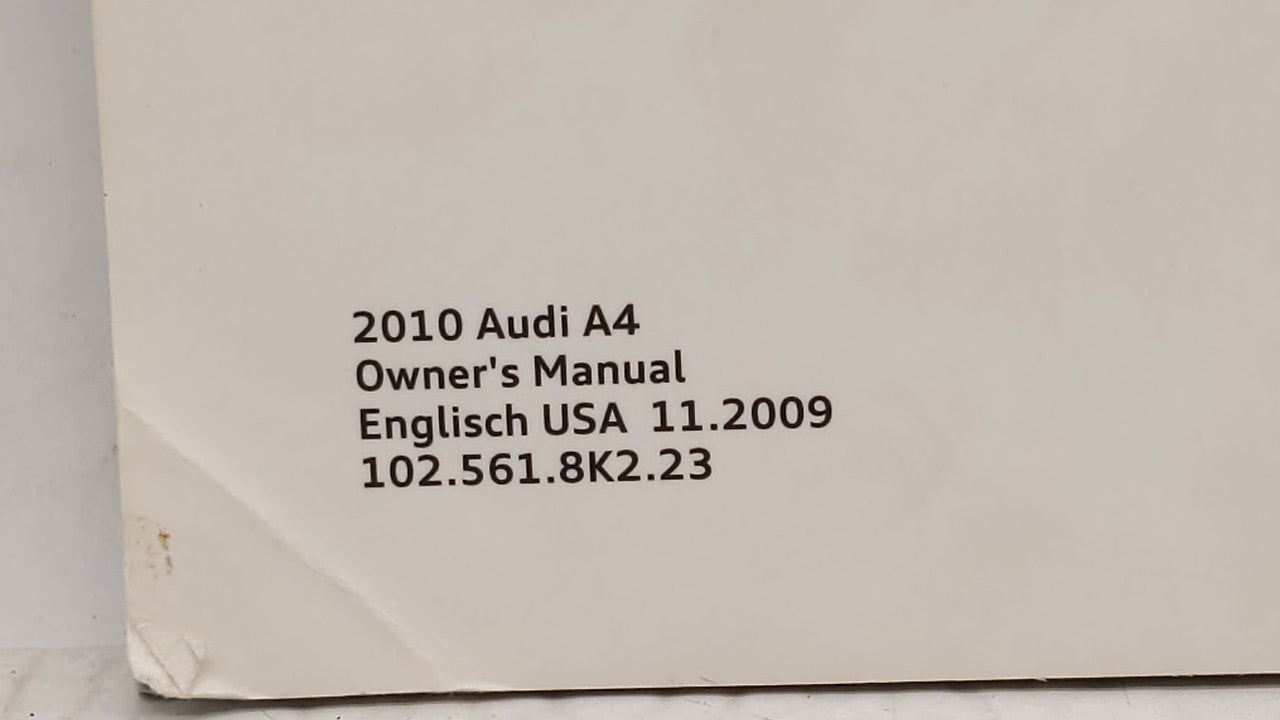 2010 Audi A4 Owners Manual Book Guide OEM Used Auto Parts - Oemusedautoparts1.com