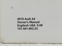 2010 Audi A4 Owners Manual Book Guide OEM Used Auto Parts - Oemusedautoparts1.com