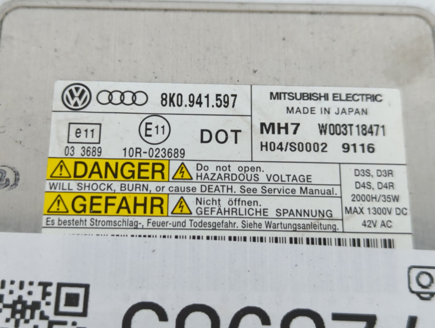 2010-2012 Audi A4 Headlight Ballast Head Light - Oemusedautoparts1.com