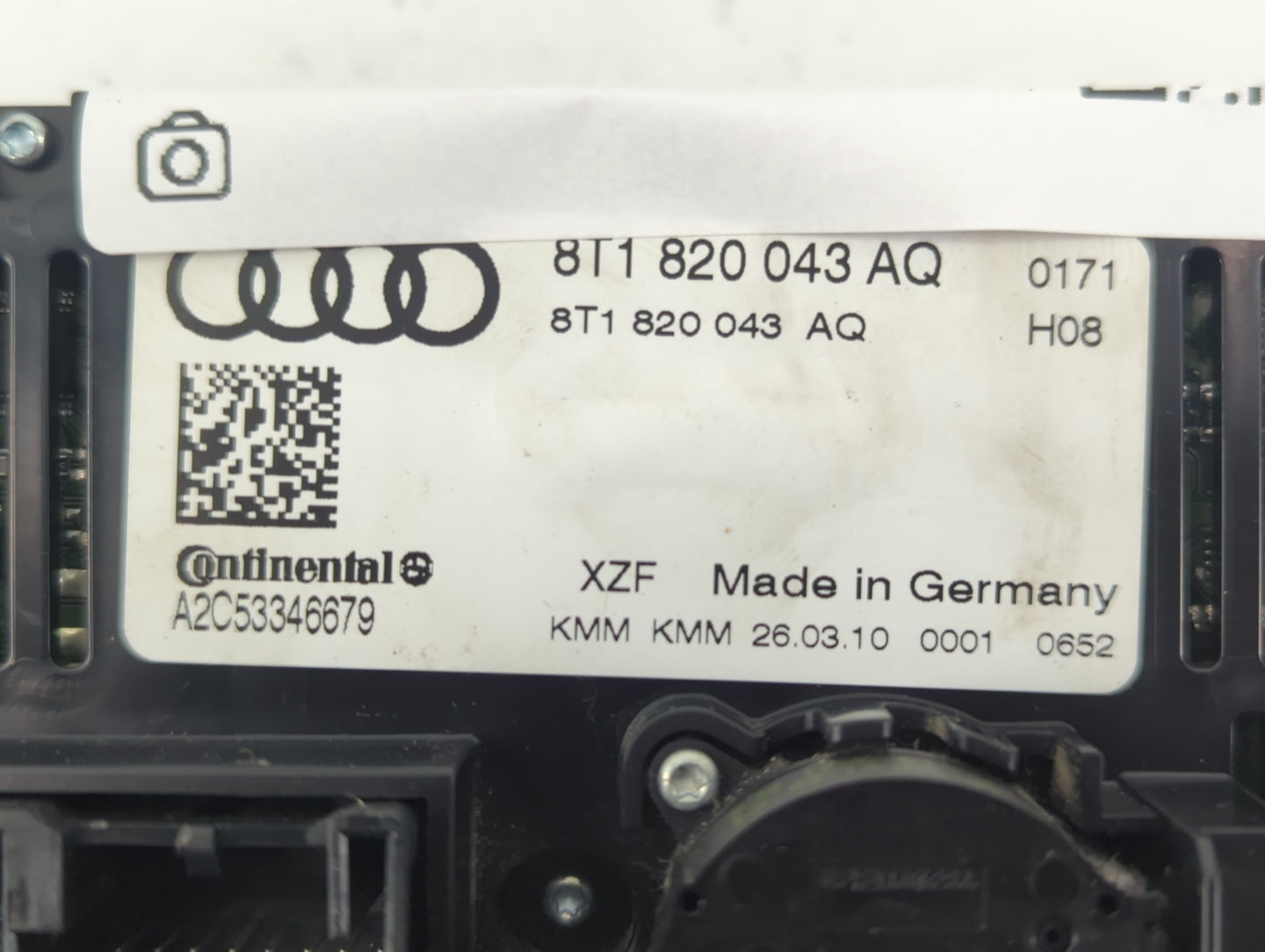 2009-2012 Audi A4 Climate Control Module Temperature AC/Heater Replacement P/N:8T1 820 043 AQ Fits OEM Used Auto Parts - Oem