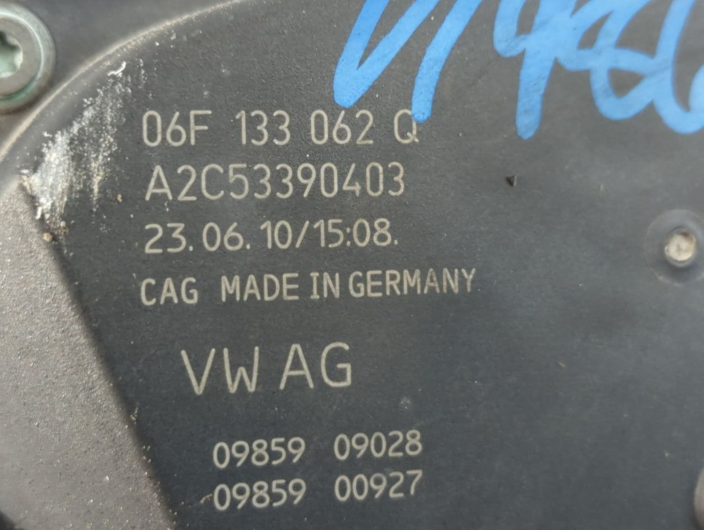 2010 Audi A4 Throttle Body P/N:A2C53390403 06F 133 062 Q Fits OEM Used Auto Parts - Oemusedautoparts1.com
