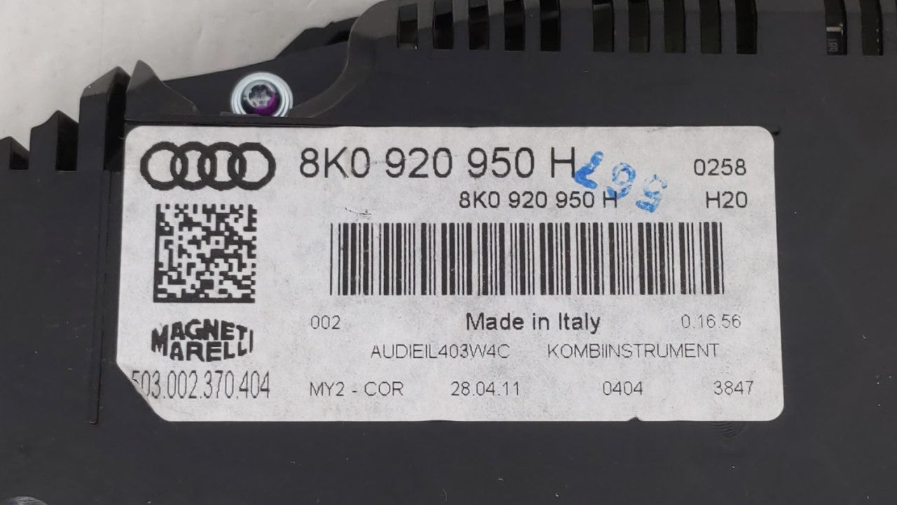 2010-2012 Audi A4 Quattro Instrument Cluster Speedometer Gauges P/N:8K0920950E 8K0 920 950 E, 8K0920950H Fits Fits 2010 2011