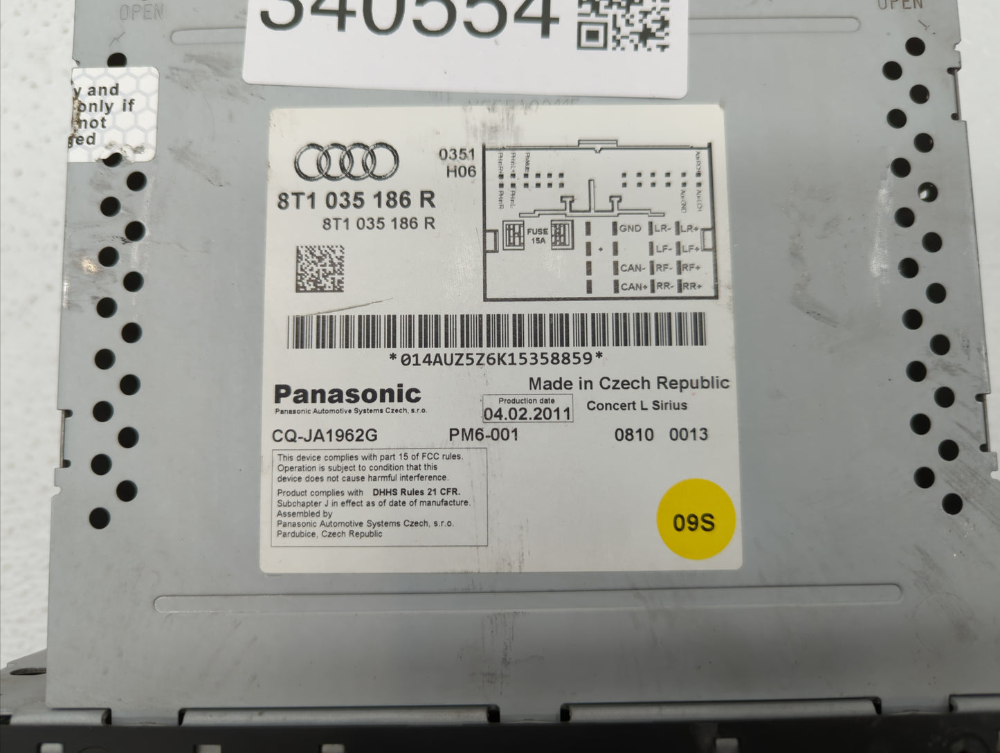 2010-2012 Audi A4 Quattro Radio AM FM Cd Player Receiver Replacement P/N:8T1 035 186 R 4G0035082C Fits OEM Used Auto Parts -