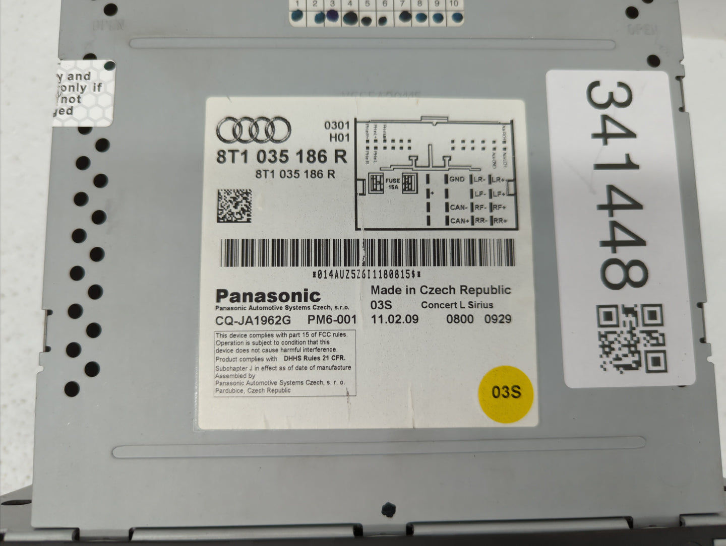 2010-2012 Audi A4 Quattro Radio AM FM Cd Player Receiver Replacement P/N:8T1 035 186 R 4G0035082C Fits OEM Used Auto Parts -