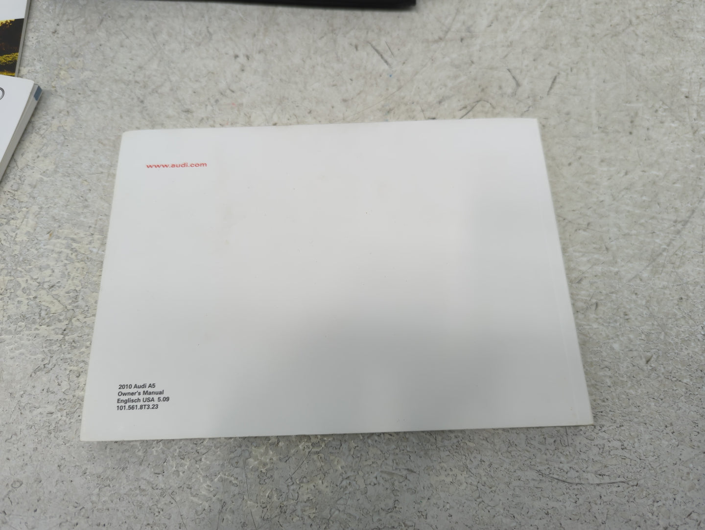 2010 Audi A5 Owners Manual Book Guide P/N:101.561.8T3.23 OEM Used Auto Parts - Oemusedautoparts1.com
