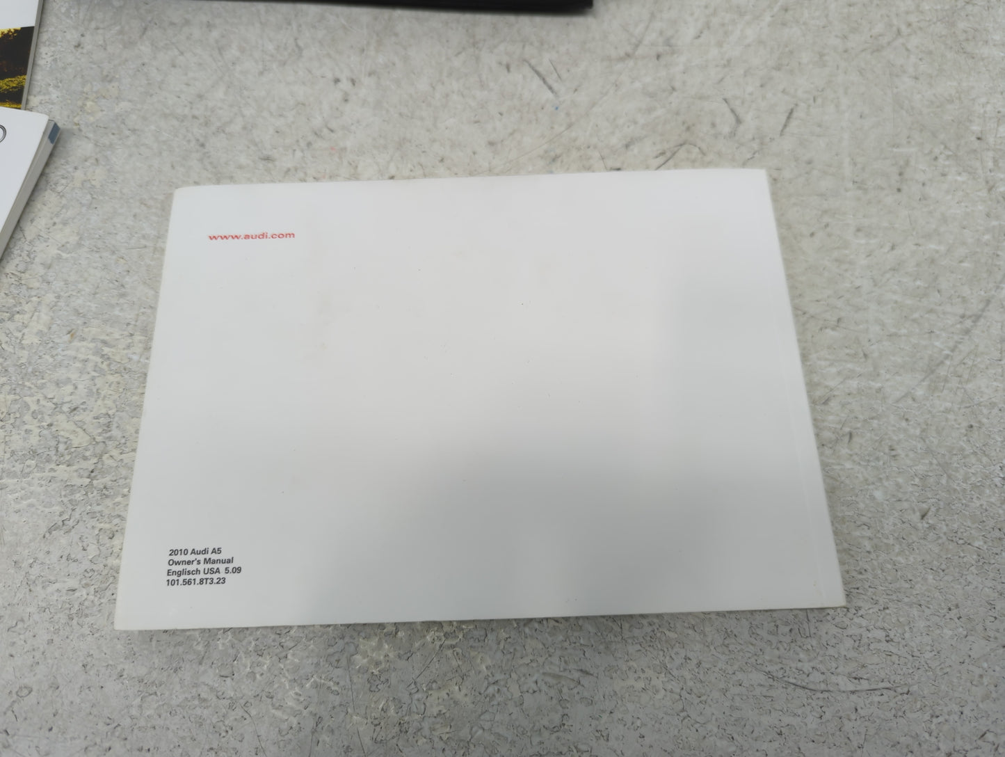 2010 Audi A5 Owners Manual Book Guide P/N:101.561.8T3.23 OEM Used Auto Parts - Oemusedautoparts1.com