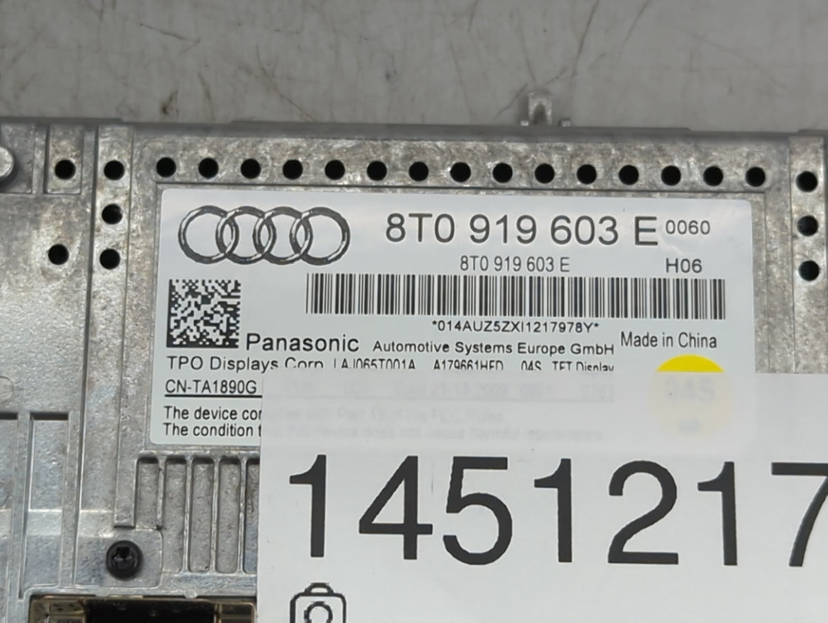 2008-2012 Audi A5 Information Radio Display Screen 1451217 - Oemusedautoparts1.com