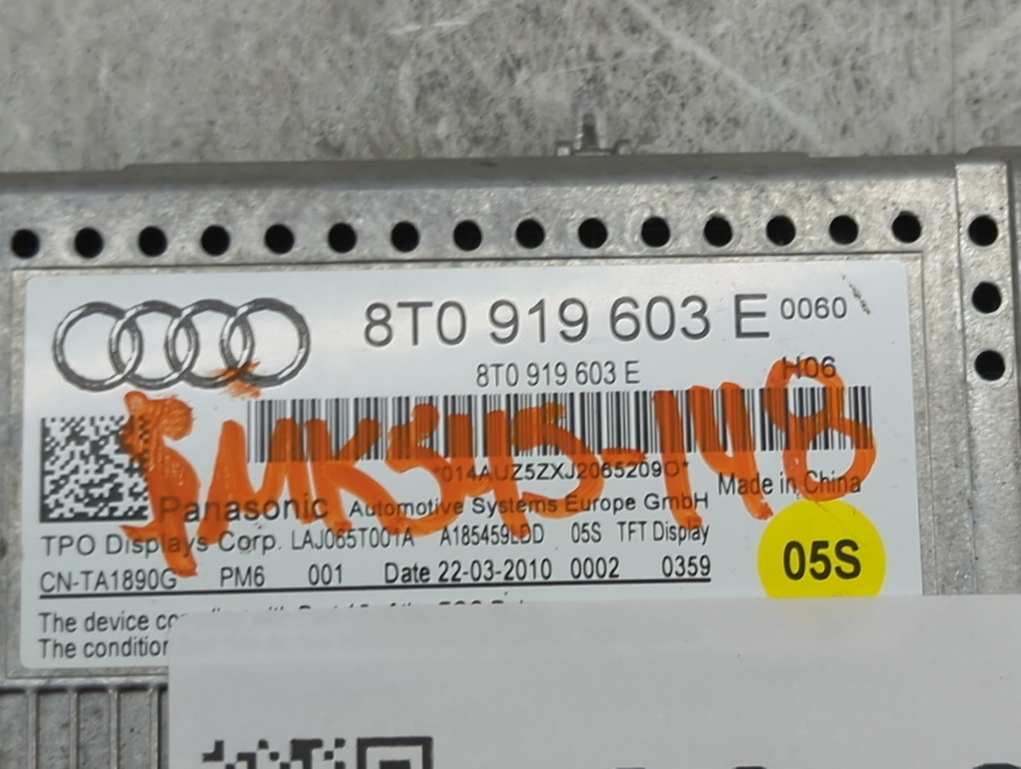 2010 Audi A5 Information Display Screen - Oemusedautoparts1.com