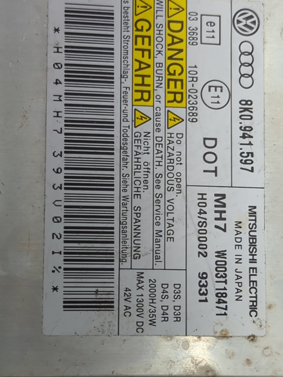 2015 Audi A6 Headlight Ballast Head Light 1463064 - Oemusedautoparts1.com