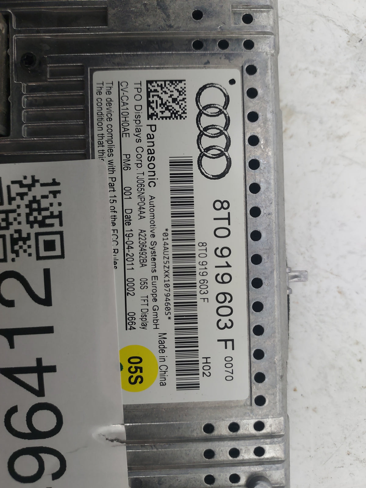 2008-2012 Audi A5 Information Display Screen 1496412 - Oemusedautoparts1.com