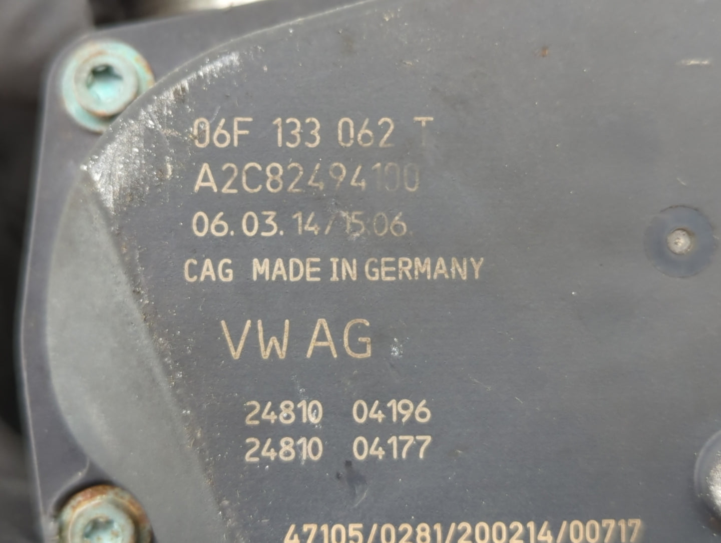 2010-2017 Audi A5 Throttle Body P/N:06F 133 062 G 06F 133 062 Q Fits OEM Used Auto Parts - Oemusedautoparts1.com