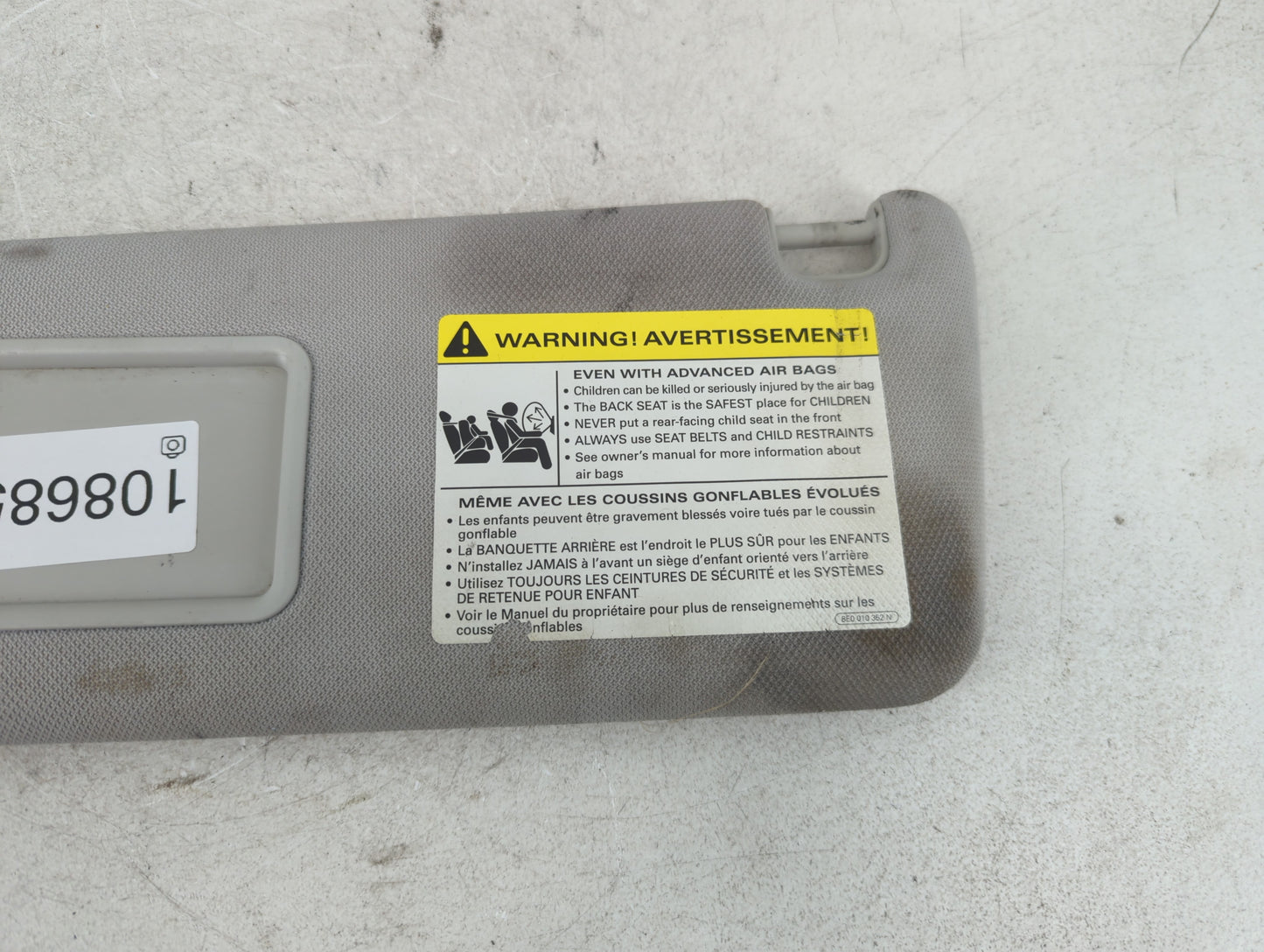 2005-2011 Audi A6 Sun Visor Shade Replacement Driver Left Mirror Fits Fits 2005 2006 2007 2008 2009 2010 2011 OEM Used Auto 