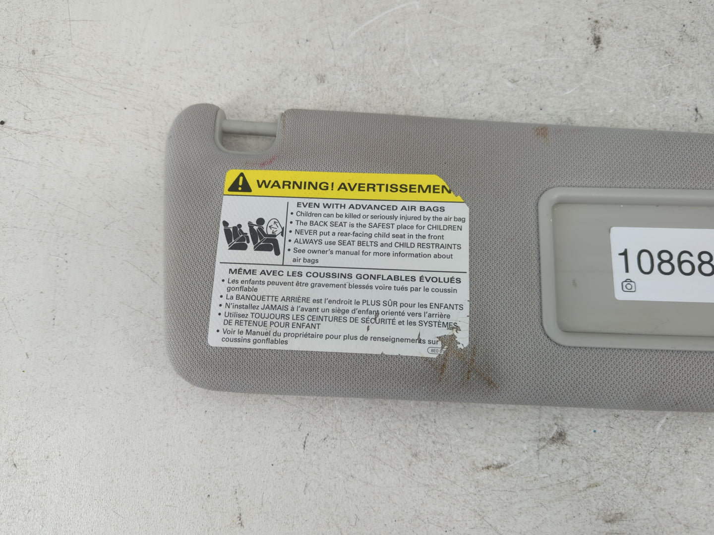2005-2018 Audi A6 Sun Visor Shade Replacement Passenger Right Mirror Fits OEM Used Auto Parts - Oemusedautoparts1.com