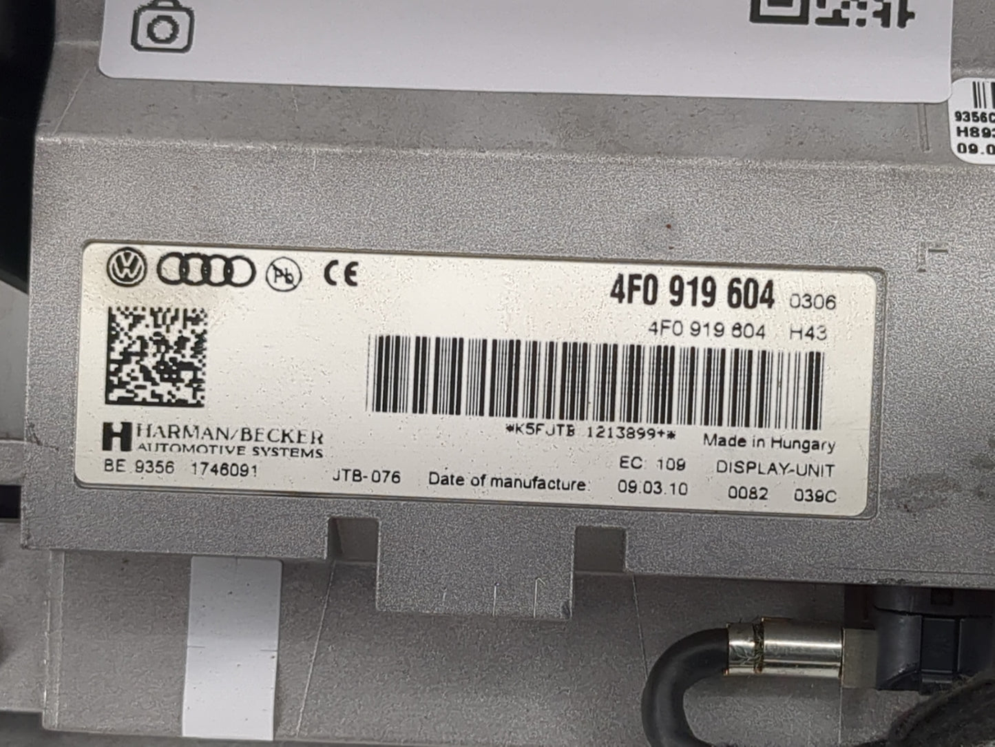 Audi A6 Radio Control Panel - Oemusedautoparts1.com