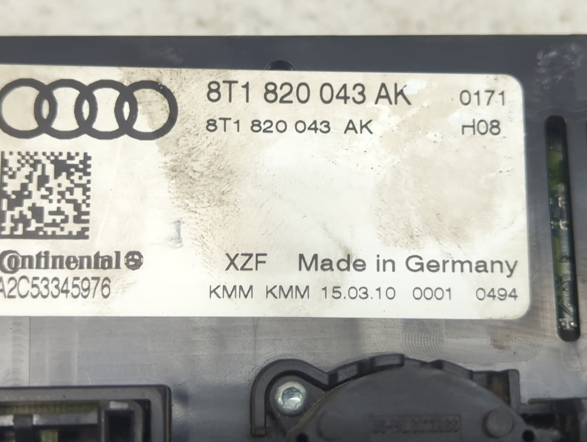 2009-2012 Audi Q5 Climate Control Module Temperature AC/Heater Replacement P/N:8T1 820 043 AK Fits OEM Used Auto Parts - Oem