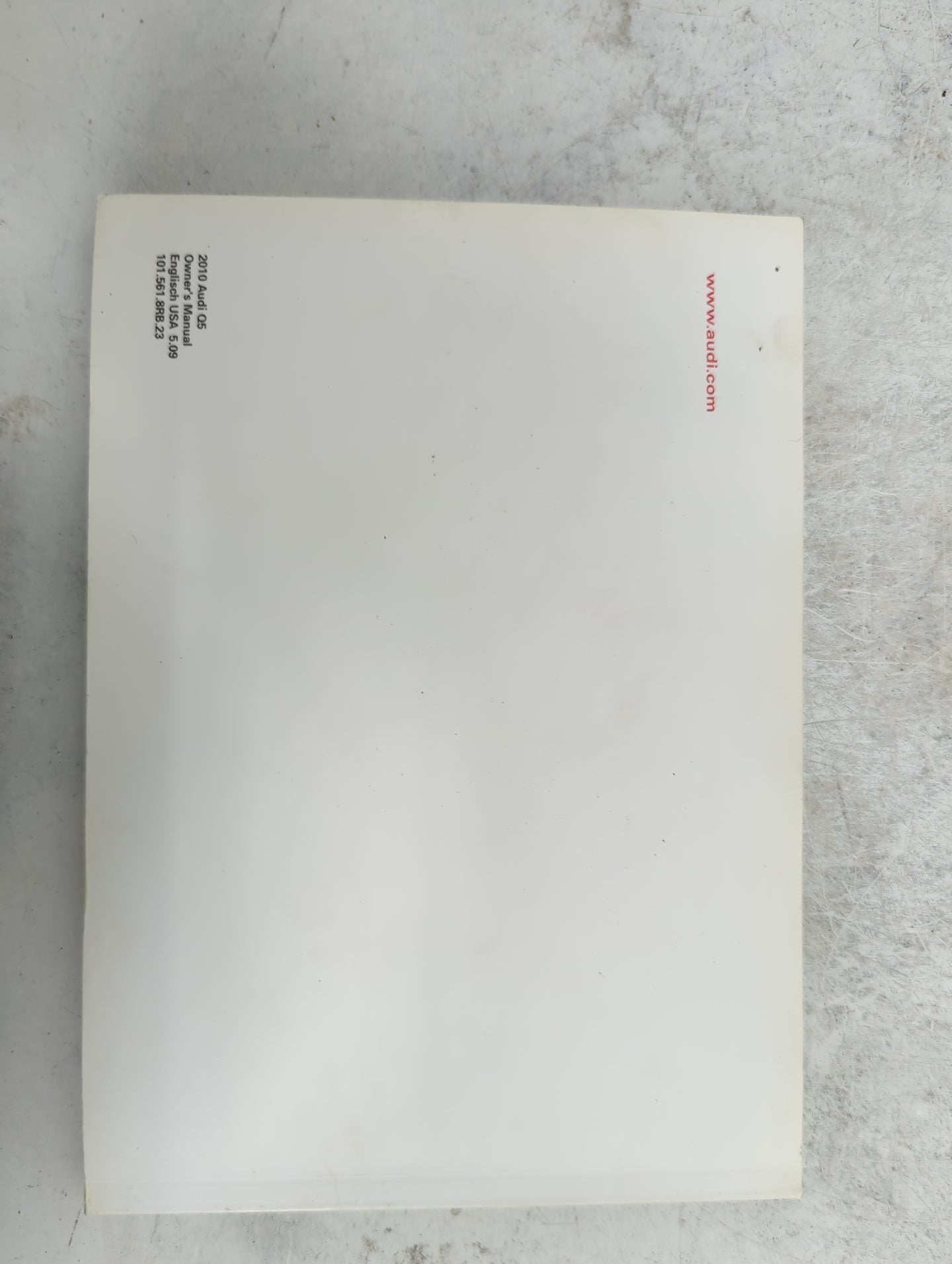 2010 Audi Q5 Owners Manual Book Guide P/N:101.561.8RB.23 101.562.860.21 OEM Used Auto Parts - Oemusedautoparts1.com