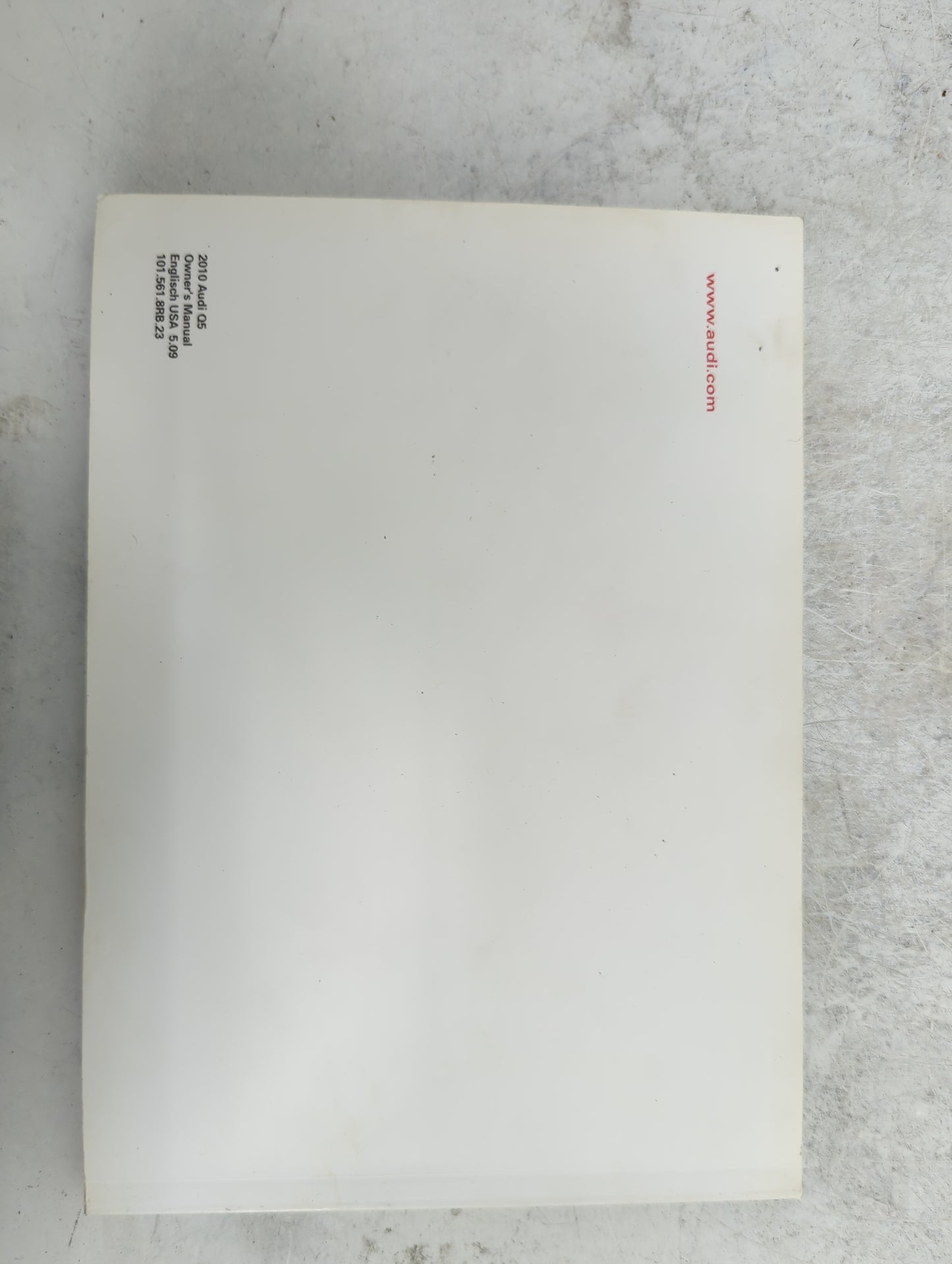 2010 Audi Q5 Owners Manual Book Guide P/N:101.561.8RB.23 101.562.860.21 OEM Used Auto Parts - Oemusedautoparts1.com