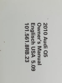 2010 Audi Q5 Owners Manual Book Guide P/N:101.561.8RB.23 101.562.860.21 OEM Used Auto Parts - Oemusedautoparts1.com