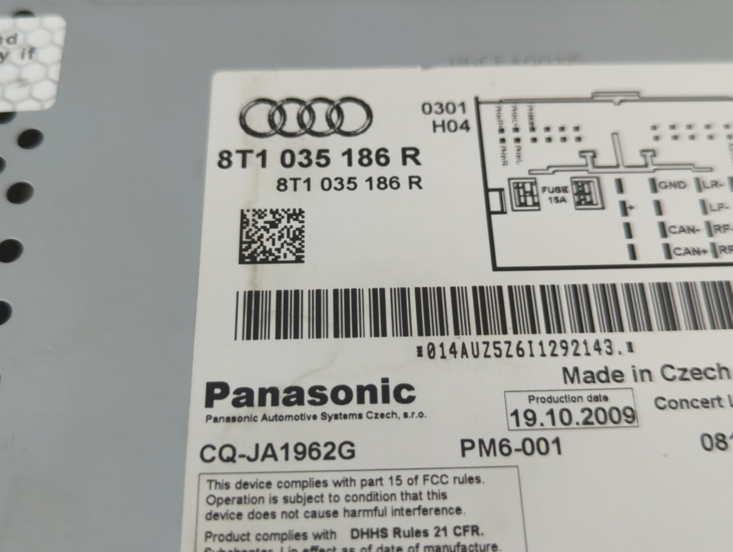 2011-2017 Audi Q5 Radio AM FM Cd Player Receiver Replacement P/N:8T1 035 186 R Fits Fits 2010 2011 2012 2013 2014 2015 2016 