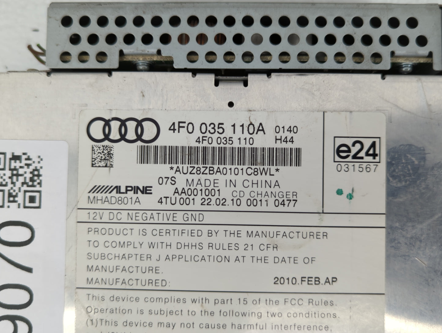 2007-2011 Audi Q7 Radio AM FM Cd Player Receiver Replacement P/N:04F 035 110 A Fits Fits 2007 2008 2009 2010 2011 OEM Used A