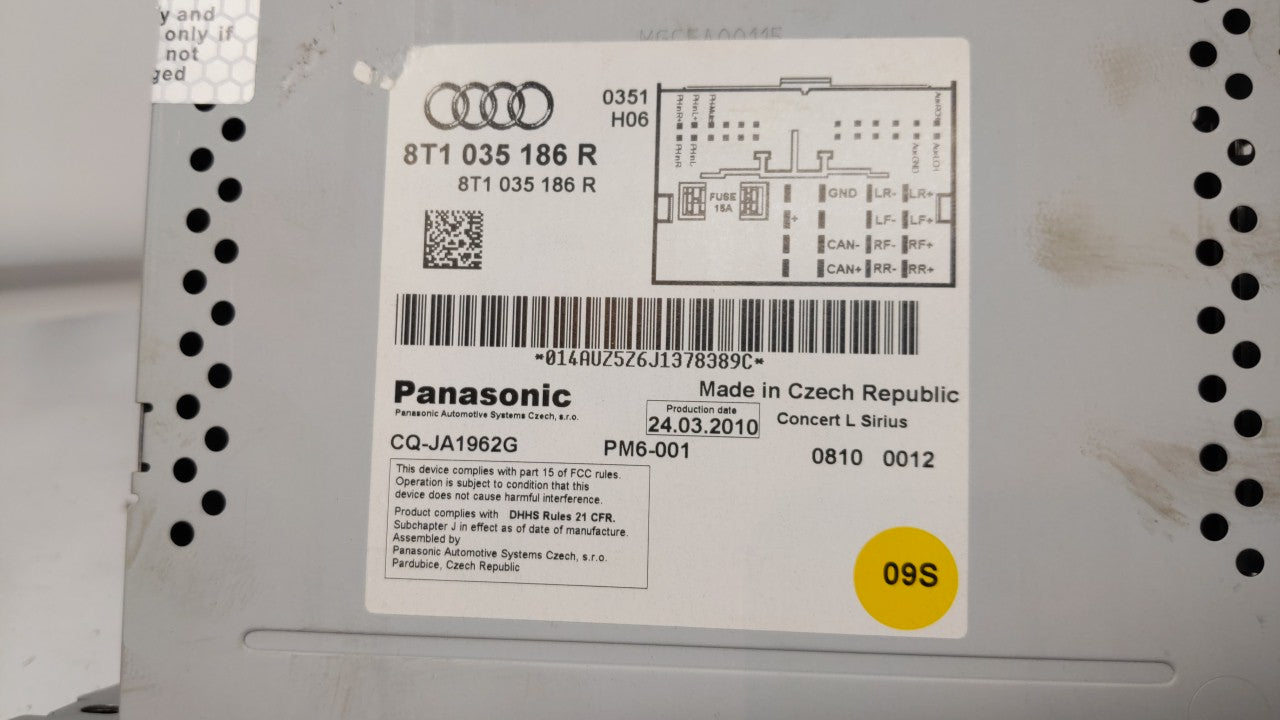 2008-2012 Audi S5 Radio AM FM Cd Player Receiver Replacement P/N:8T1 035 186 R 8T1 035 186 R Fits Fits 2008 2009 2010 2011 2