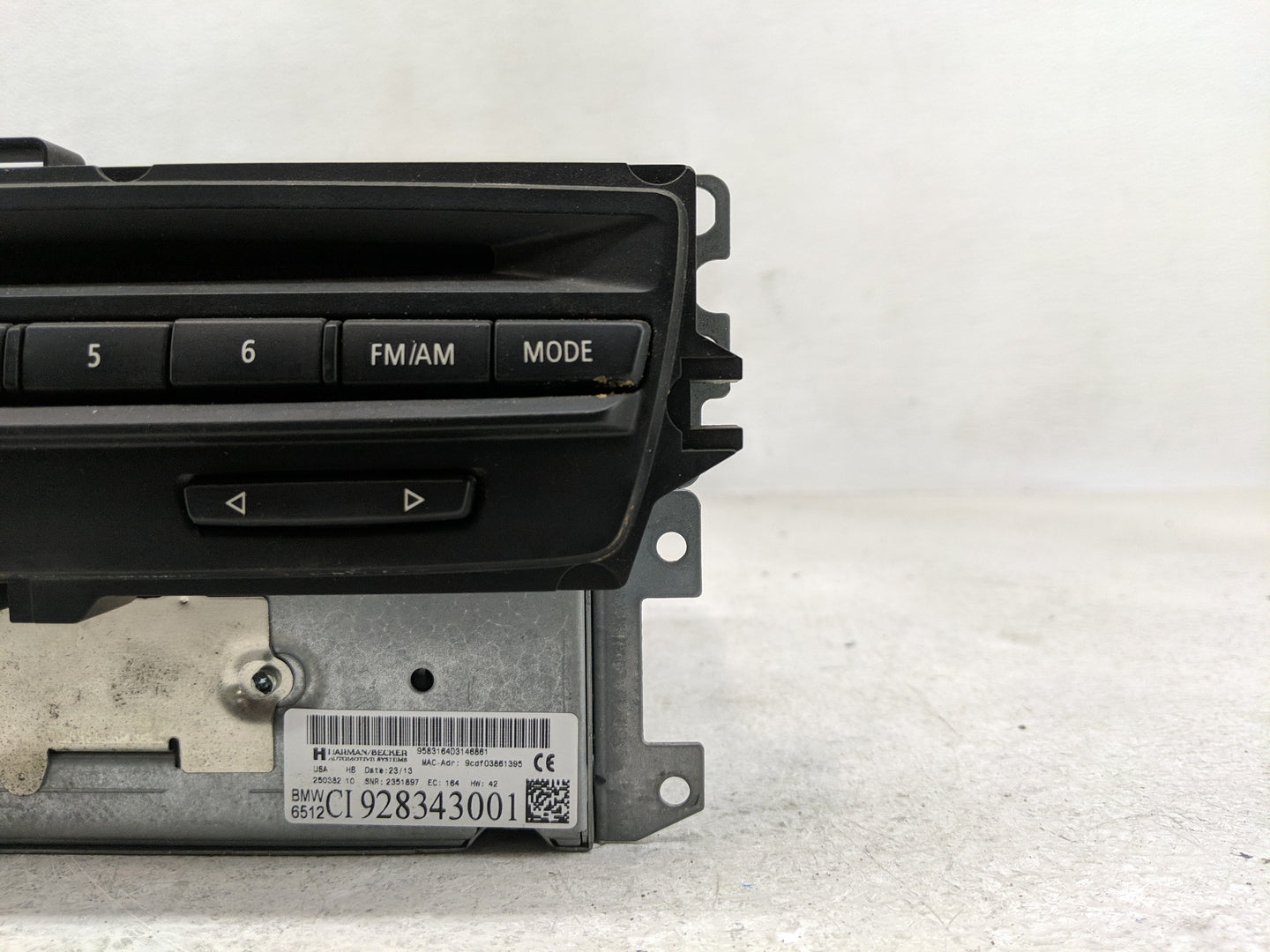 2010 Bmw 128i Radio AM FM Cd Player Receiver Replacement P/N:928343001 Fits OEM Used Auto Parts - Oemusedautoparts1.com
