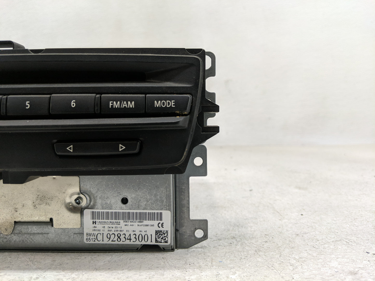 2010 Bmw 128i Radio AM FM Cd Player Receiver Replacement P/N:928343001 Fits OEM Used Auto Parts - Oemusedautoparts1.com